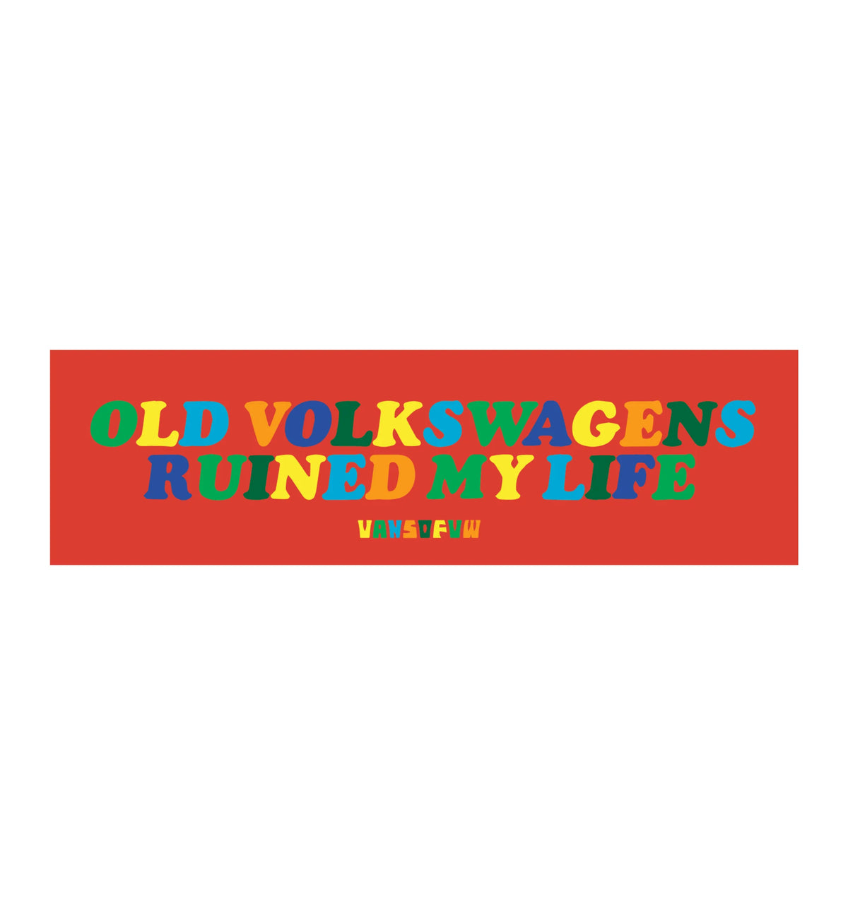VW bumper sticker 80s Blast multicolour – classic Volkswagen decal 15x5cm