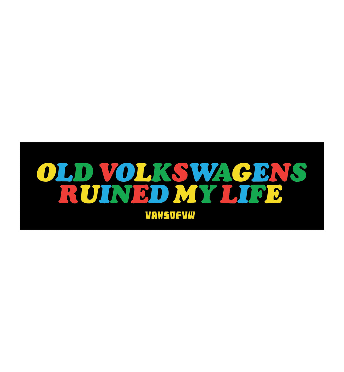 VW bumper sticker Black Multicolour – classic Volkswagen decal 15x5cm