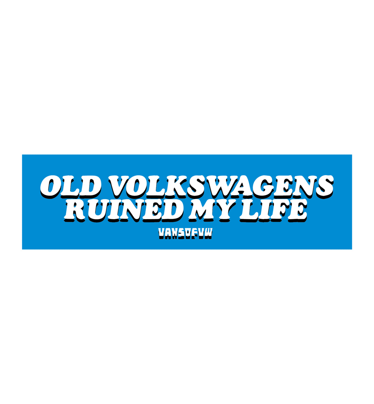 VW bumper sticker Blue Lagoon colour – classic Volkswagen decal 15x5cm