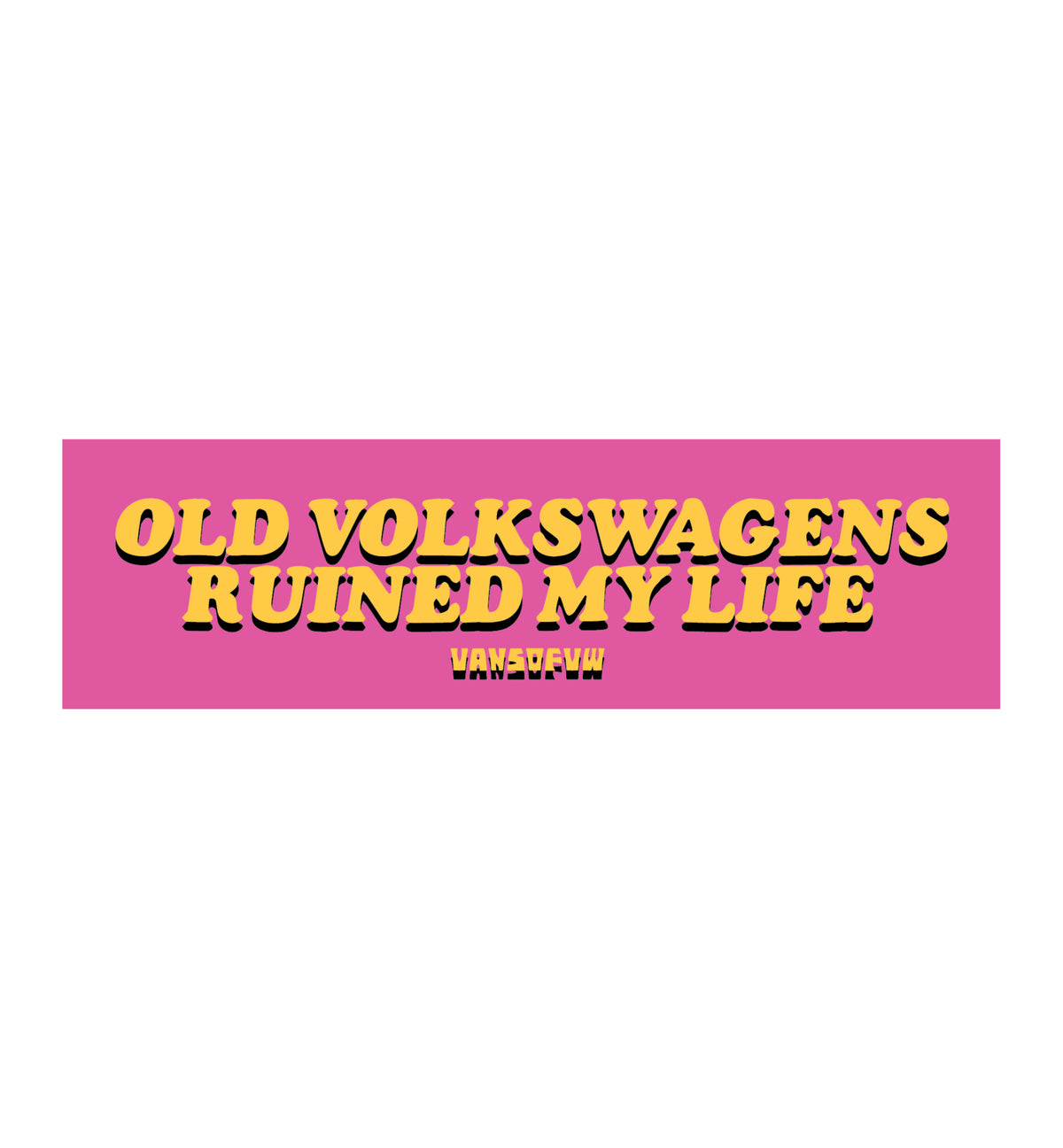 W bumper sticker Bubblegum Pink – classic Volkswagen decal 15x5cm