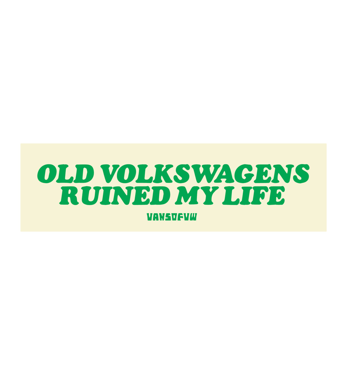 VW bumper sticker Cream Bus colour – classic Volkswagen decal 15x5cm
