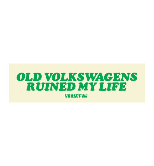 VW bumper sticker Cream Bus colour – classic Volkswagen decal 15x5cm