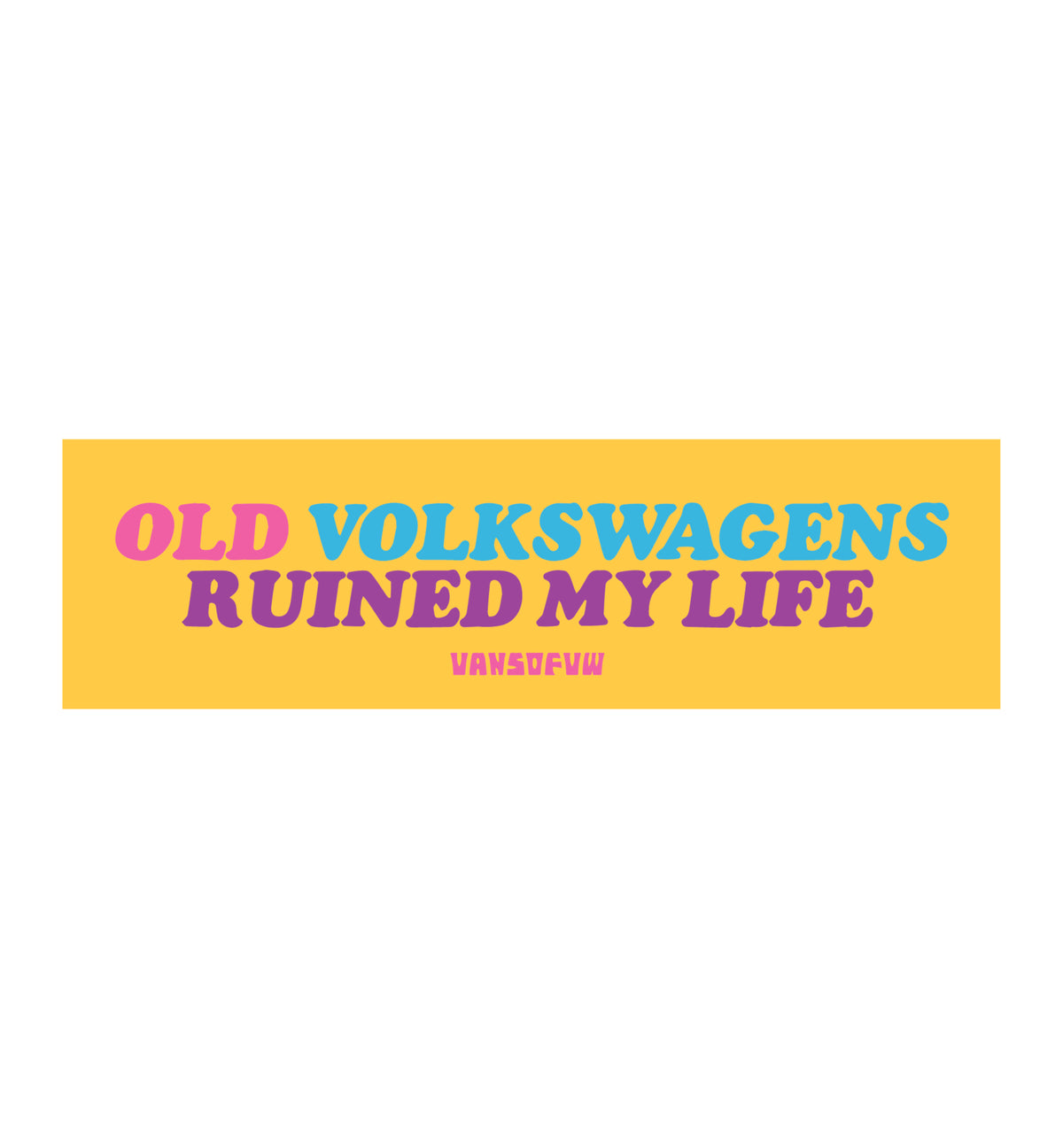 VW bumper sticker Sunrise Yellow – classic Volkswagen decal 15x5cm