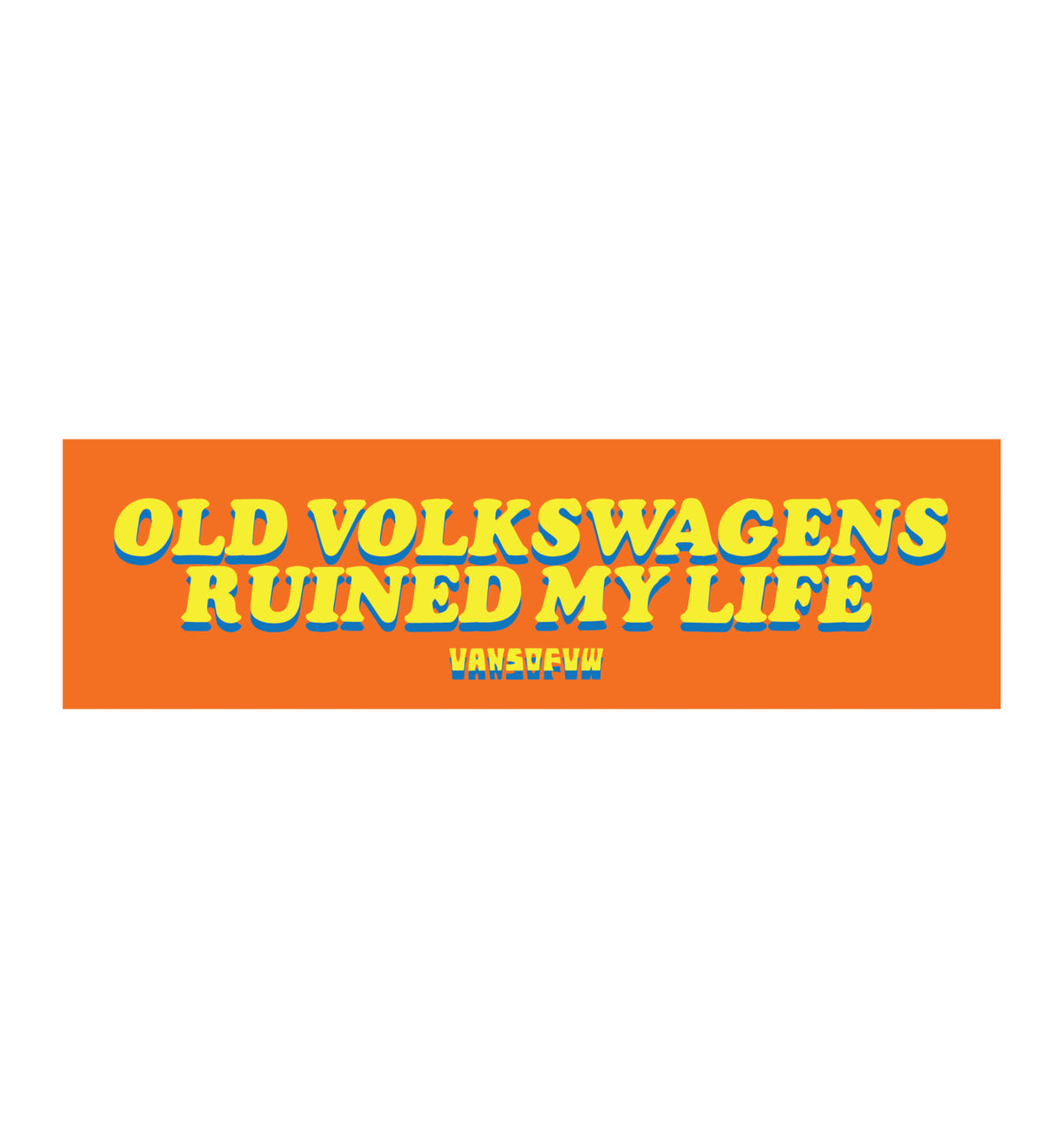 VW bumper sticker Sunset Orange – classic Volkswagen decal 15x5cm