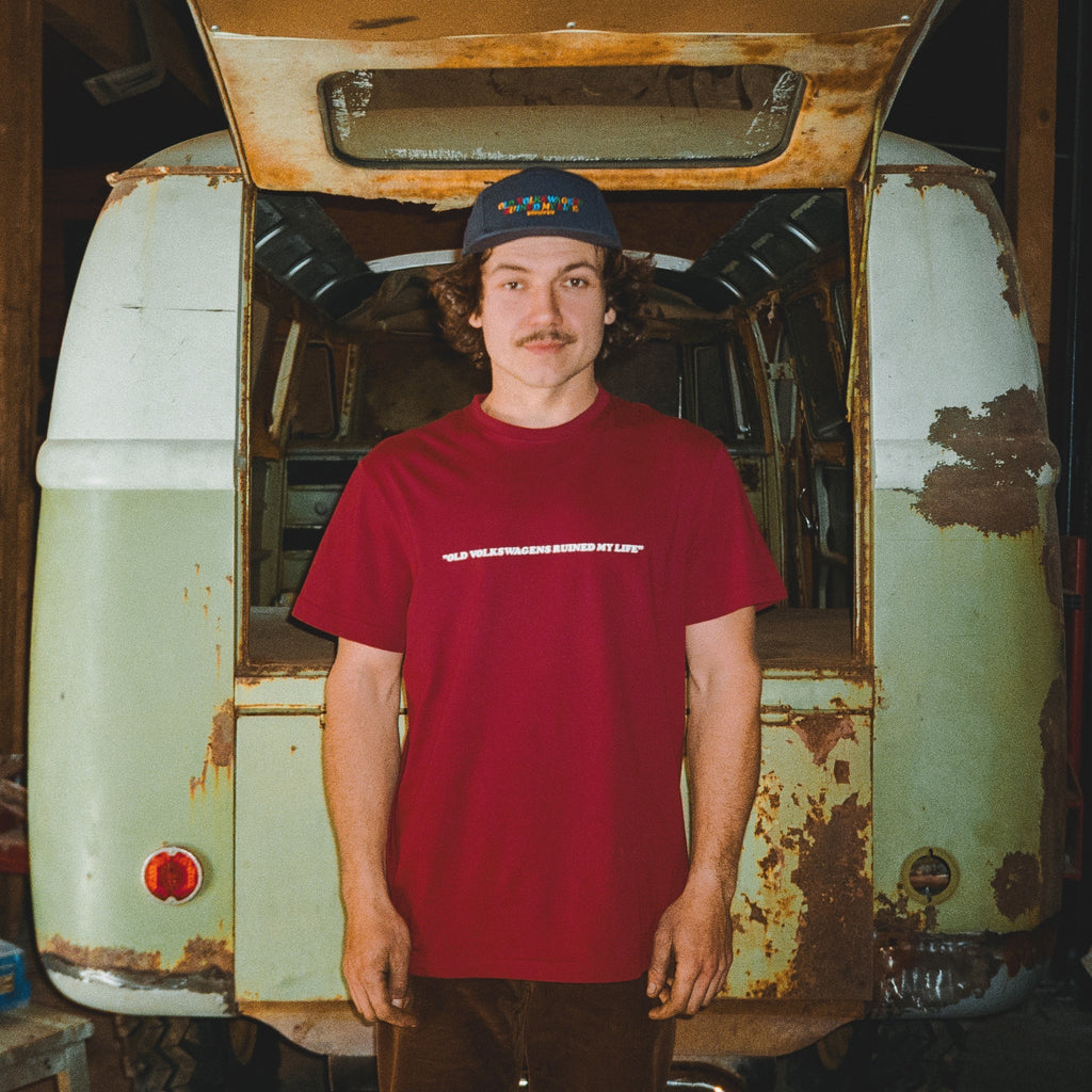 Fuchsia red Old Volkswagens Ruined My Life t-shirt – vansofvw